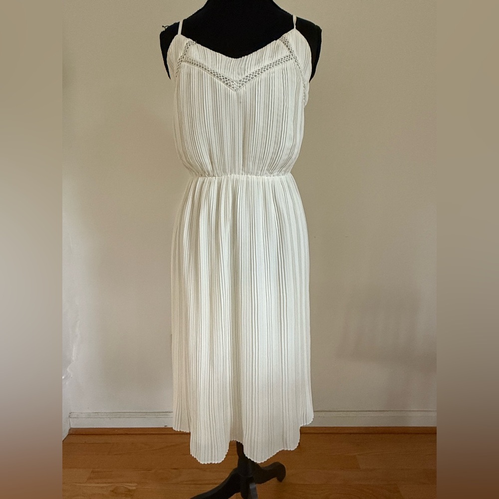 Express Cream Tiered Midi Dress